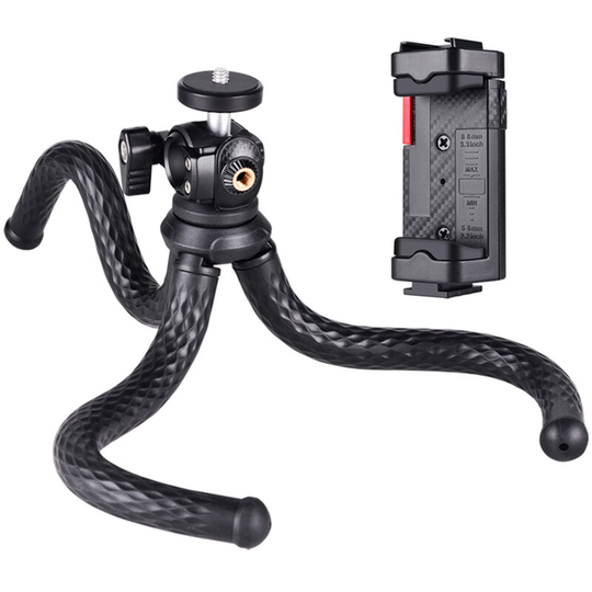 Tabletop Octopus Tripod Stand Phone Tripod Flexible Camera Tripod with 1/4 Inch Screw & Phone Holder 1.5kg Load Capacity