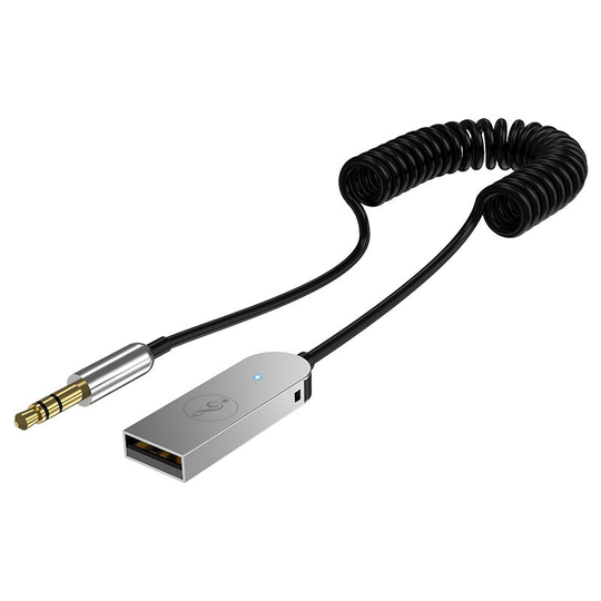 Vehicle-mounted bt Receiver 3.5mm aux to BT5.0 Adapter Built-in Microphone aux Input Compatible with Car Speaker Home Audio