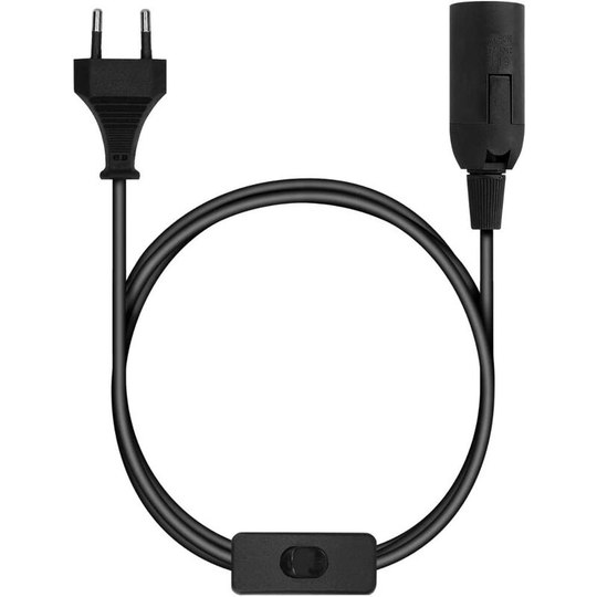 Aougo - E27 socket with wire - Light bulb socket with power cord electrical outlet and switch - 1.8 m cable
