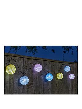 Smart Solar Multi-Coloured Chinese Lantern String Lights With 10 White Led'S