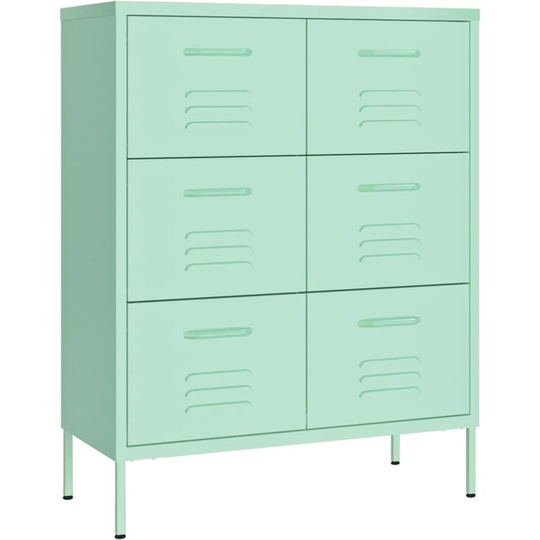 Drawer Cabinet Mint 80x35x101.5 cm Steel Vidaxl Green