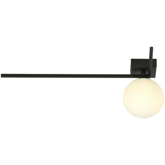Emibig Imago Black LargeGlobe Ceiling Light with White Glass Shades, 1x E14