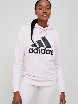adidas Essentials Big Logo Hoodie - Light Pink, Light Pink, Size 2Xs, Women