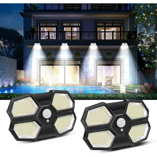 Aougo - Outdoor Solar Light, 180 led Motion Sensor Outdoor led Flood Light, 3 Modes Solar Light with Motion Sensor IP65 Waterproof for Garage Garden