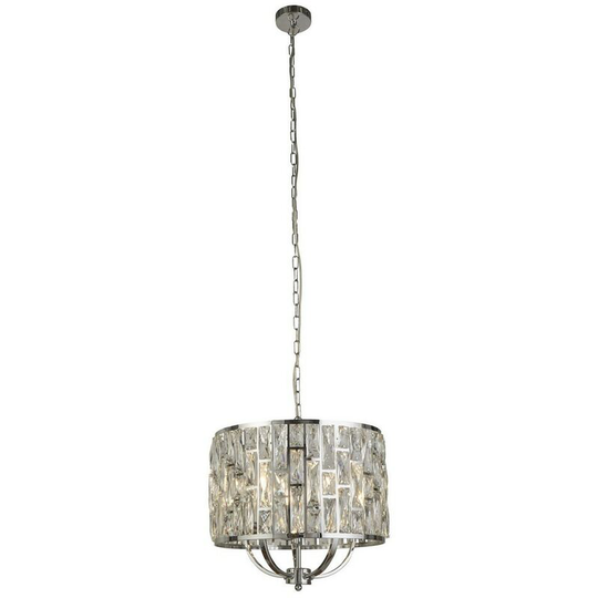 Searchlight bijou - 5 Light Chrome Ceiling Pendant with Crystal Glass