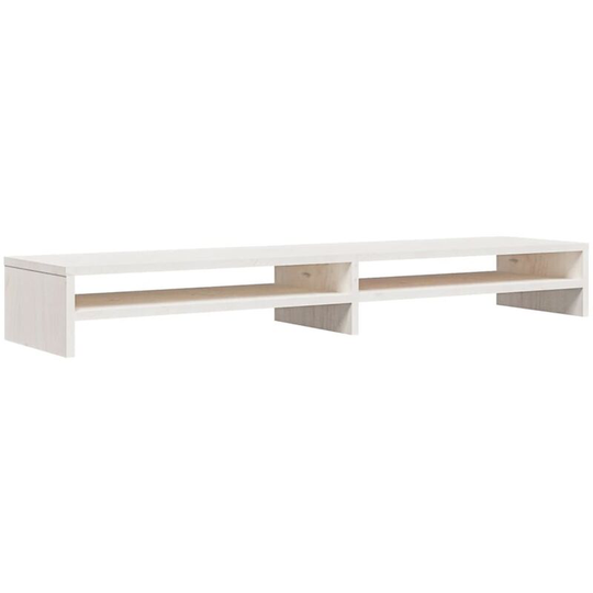 Monitor Stand White 100x24x13 cm Solid Wood Pine Vidaxl White