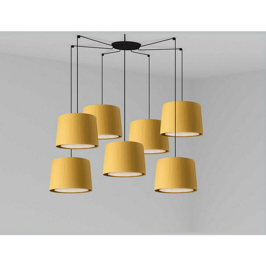 Faro Samba Black, Yellow Pendant Suspension Pendant Lamp 7 Light
