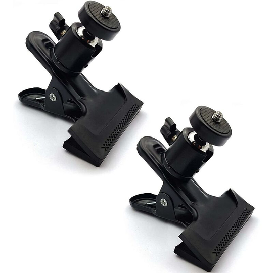 Ilovemilan - Reflector holder clip, spring clip, 1/4 '; Round head screw camera flash bracket, metal photo studio flash bracket clip - 2 pieces black