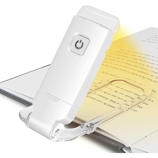 Aougo - usb Rechargeable Reading Light for Books in Bed at Night, 3 Modes Clip-on led Light for Child, Dimmable Eye Protection Lamp for Reading Light