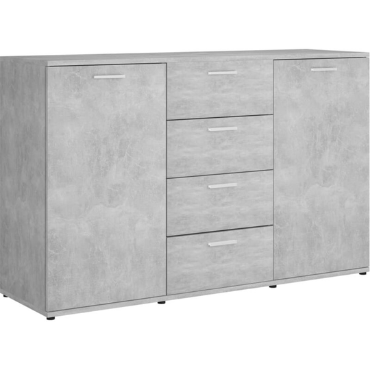 Sideboard Concrete Grey 120x35.5x75 cm Engineered Wood Vidaxl Grey