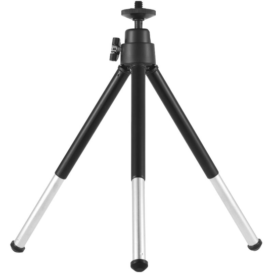Asupermall - Mini Tripod 2-Section Extendable Desktop Tripod Stand Holder 1/4 Inch Screw Mounts for Phone ildc Max. Load 0.5kg Black,Black - Black