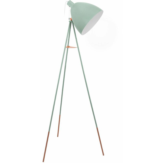 Tripod Floor Lamp Light Mint & Copper Dome Shade 1x 60W E27 Bulb Tall Room