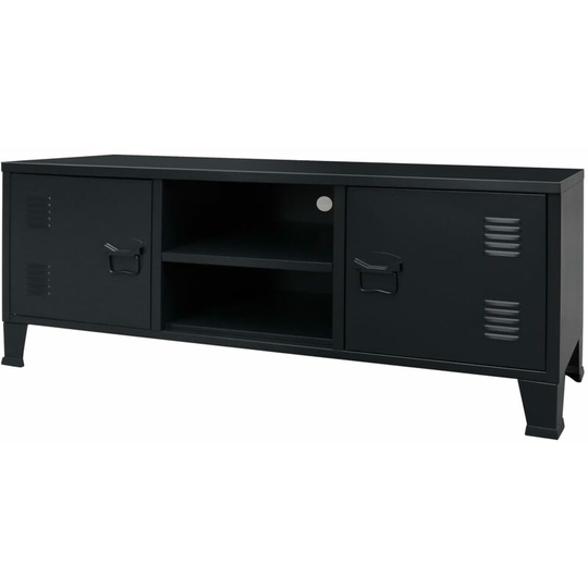 Vidaxl - tv Cabinet Metal Industrial Style 120x35x48 cm Black Black