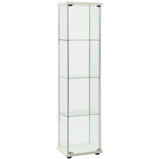Storage Cabinet Tempered Glass White Vidaxl White