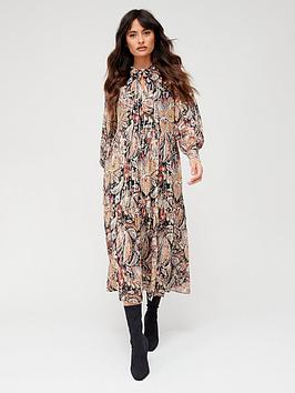 Superdry Studios Tiered Midi Dress - Print, Print, Size 8, Women