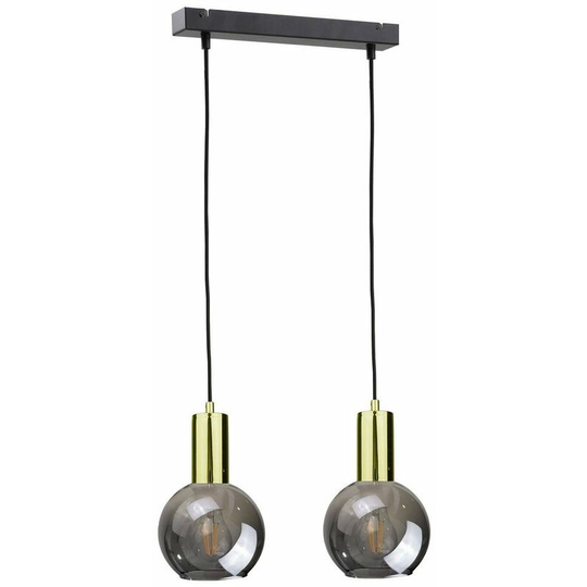 Keter Supra Bar Pendant Ceiling Light Black, Gold, 50cm, 2x E27