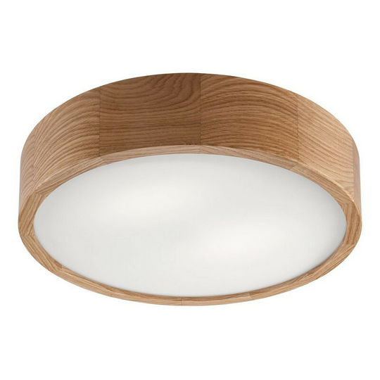 Round Cylindrical Ceiling Light Oak, 2x E27