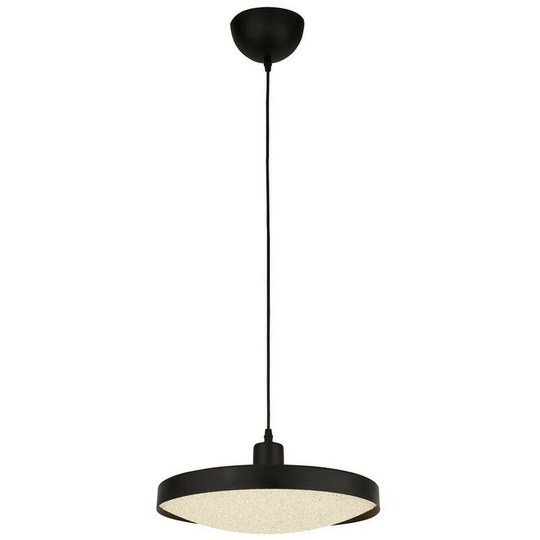 Searchlight Lighting - Searchlight Saucer Led Pendant - Black With Crystal Sand Diffuser