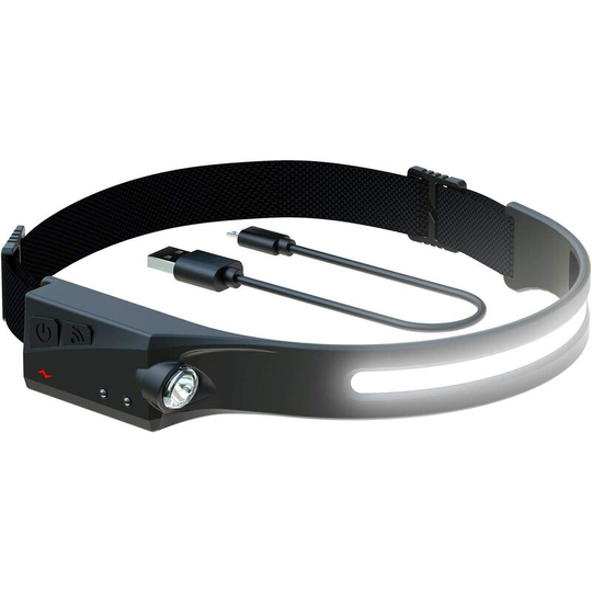 Aougo - Rechargeable led Headlamp, Omni Directional Sensing, Heat & Sweat Resistant, 350 Lumens, Weatherproof, Camping, Outdoor Headlamp - Safety