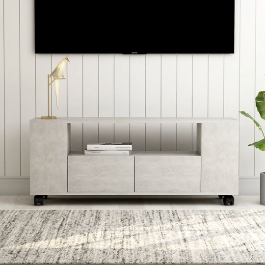 Devenirriche - tv Cabinet Concrete Grey 120x35x43 cm Chipboard - Grey