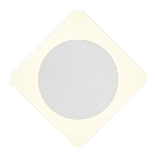 Magnetic Base Wall Lamp, 12W led 3000K 498lm, 15cm Round 19cm Diamond Centre, Sand White, Acrylic Frosted Diffuser - Luminosa Lighting