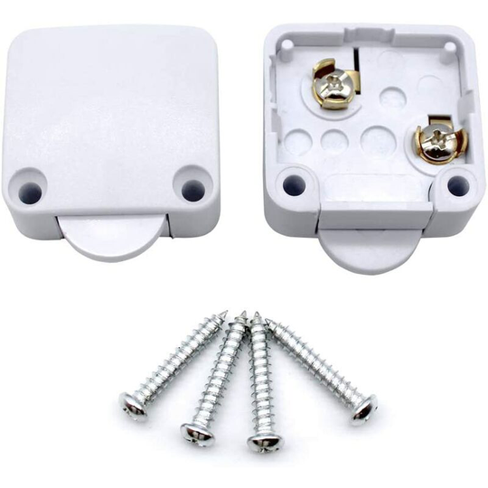 Aougo - Piece Cabinet Door Switches Cabinet Switch Light Switch Automatic Switch for Cupboards, White