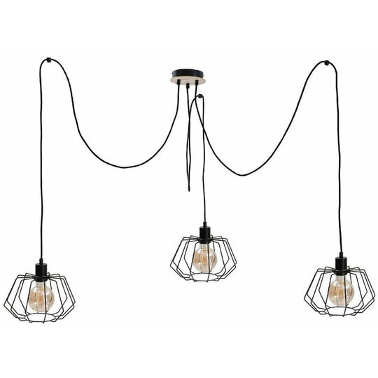 Keter Soho Cluster Pendant Ceiling Light Wood, 3x E27