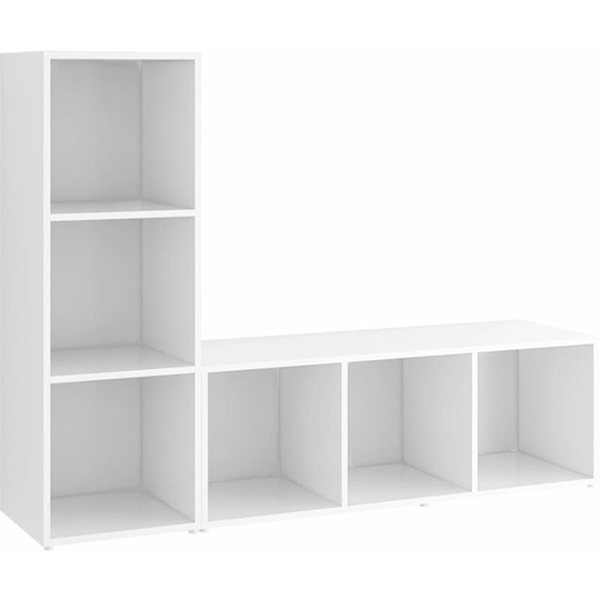TV Cabinets 2 pcs White 107x35x37 cm Engineered Wood vidaXL - White