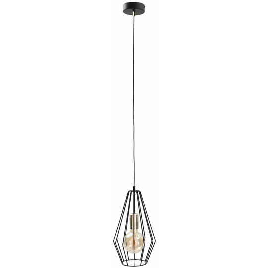 Keter Lex Wire Frame Pendant Ceiling Light Gold, 19cm, 1x E27