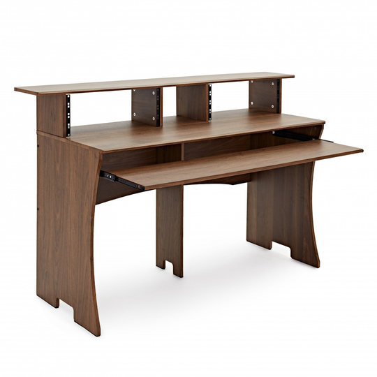 3 Tier Pro Audio Studio Desk by Gear4music 8U Royal Walnut
