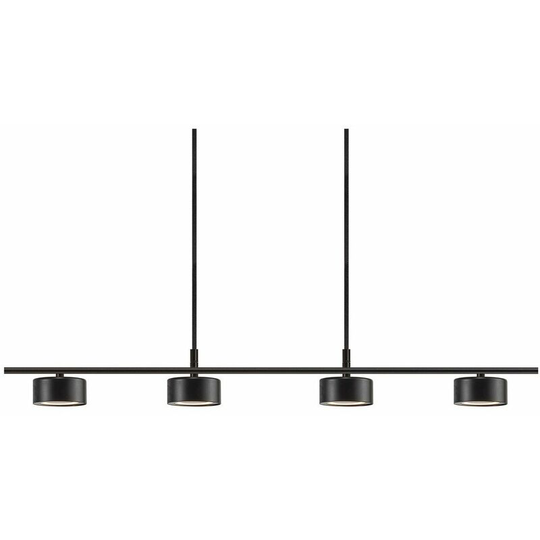 Nordlux Clyde led Dimmable Straight Bar Pendant Ceiling Light Black, 2700K