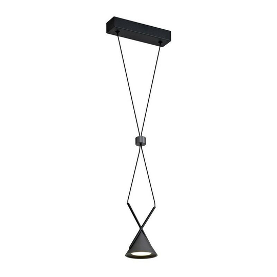 Ceiling Pendant 1 Light, 1 x 3W led, 3000K, 110lm, Sand Black, Grey - Luminosa Lighting