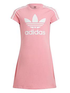 adidas Originals Girls Adicolor Trefoil Dress - Light Pink, Light Pink, Size 7-8 Years, Women
