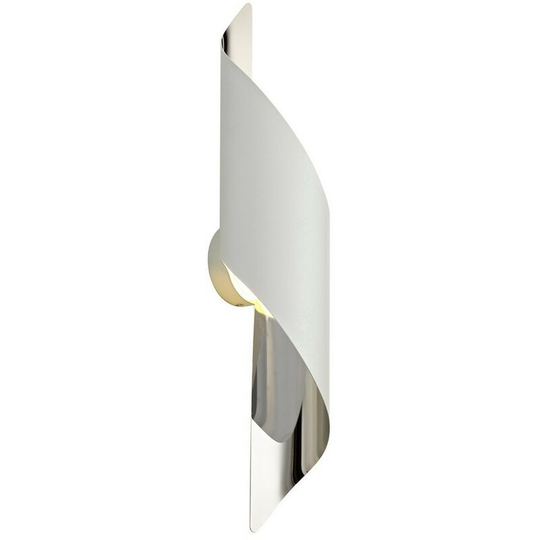 Wall Lamp Large, 1 x 8W led, 3000K, 640lm, White, Polished Chrome - Luminosa Lighting