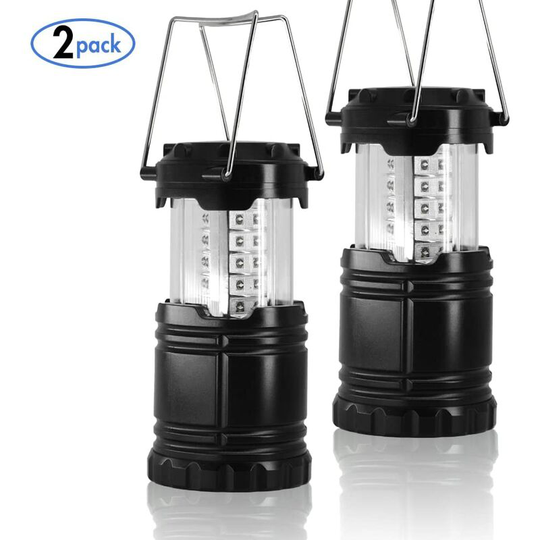 Aougo - Foldable led Camping Lamp,2 Pieces Camping Lantern Portable Waterproof IPX5 Torch Light for Outdoor Lighting Camping, Hiking, Garden,