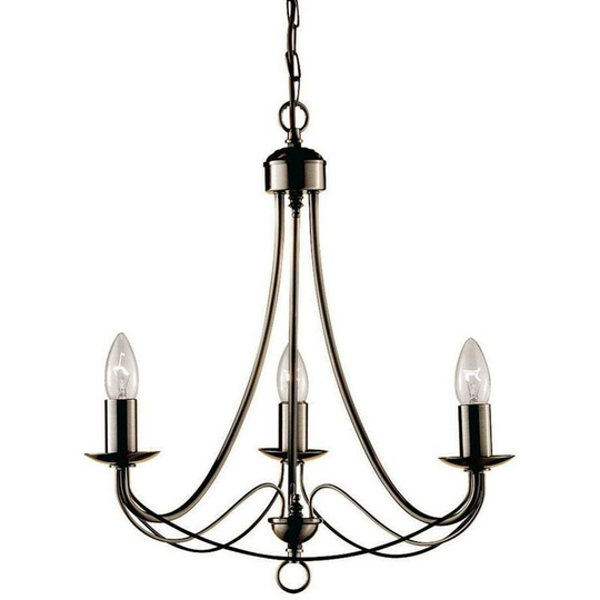 Searchlight Maypole - 3 Light Multi Arm Ceiling Pendant Antique Brass, E14
