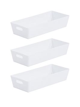 Wham Set Of Three 1-Litre Studio Baskets - White