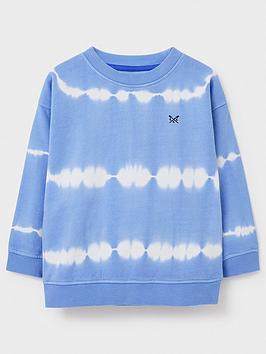 Crew Clothing Boys Tie Dye Sweat Top - Light Blue, Light Blue, Size 5-6 Years