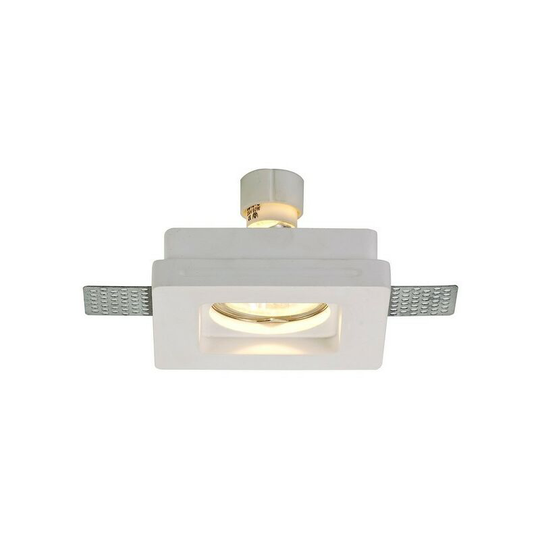 Luminosa Lighting - Square Stepped Recessed Spotlight, GU10, White Paintable Gypsum, Cut Out: l: 103mmxW: 103mm