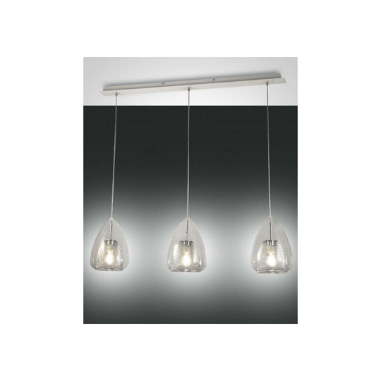Fabas Luce Britton Straight Bar Pendant Ceiling Light Transparent Glass, E27