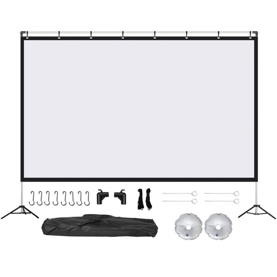 Projector Screen 120 inch Portable 16:9 Projection Screen Indoor Outdoor - White - Homcom