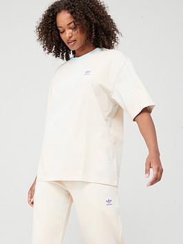 Adidas Originals Beach Vibe Printed T-Shirt - Light Orange/Light Blue