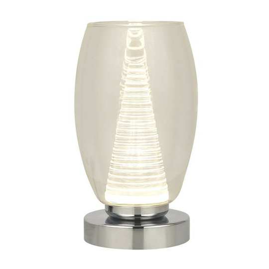 Searchlight Lighting - Searchlight Cyclone 1 Light Table Lamp, Clear Glass 3000K
