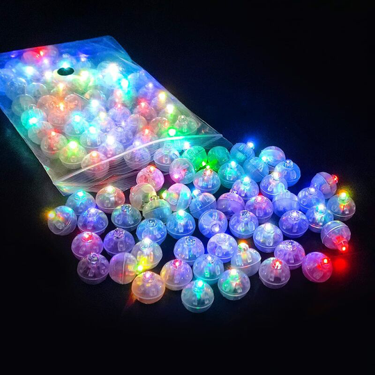 Aougo - led Balloon Light, 100 pcs led Balloon Light Lamps, Ball Mini Round led Balloon Light for Paper Lantern Decoration Wedding, Party (Color: