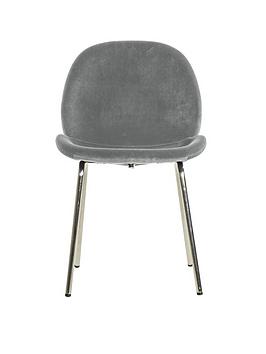 Hometown Interiors Cruzon Chair Light Grey Velvet (2Pk)