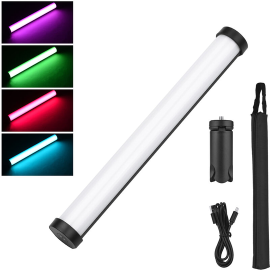 Asupermall - 10W rgb Light Wand Stick Handheld Professional Photography Video Light Bi-Color Temperature 2500K-9900K 0-100% Stepless Dimmable