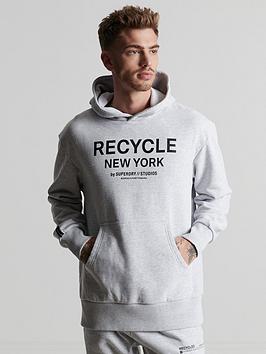 Superdry Studios Recycled City Hoodie - Grey Marl, Grey Marl, Size M/L, Men