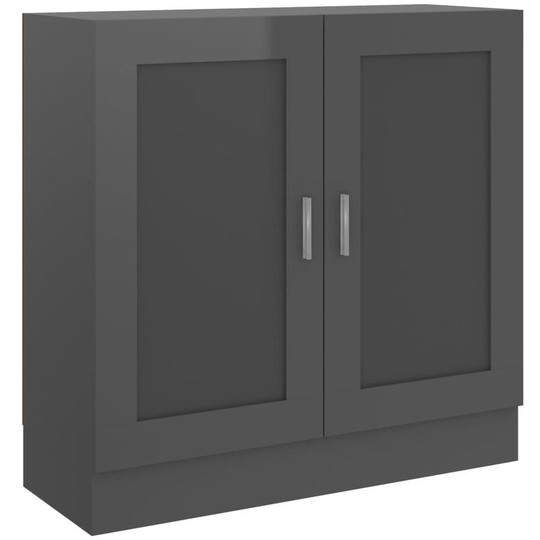Book Cabinet High Gloss Grey 82.5x30.5x80 cm Engineered Wood vidaXL - Grey
