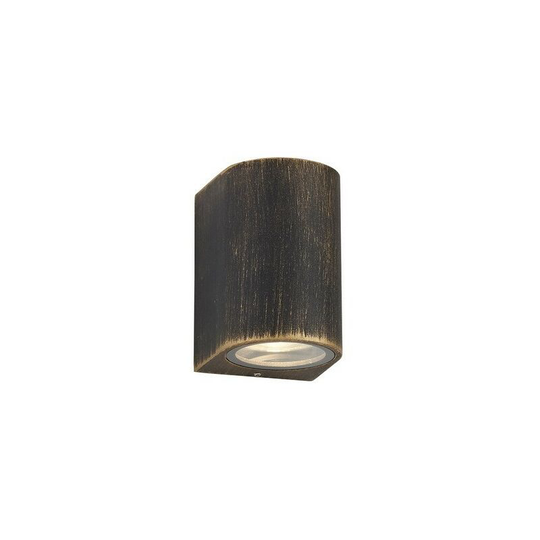 Luminosa Lighting - Curved Wall Down Lamp, 1 x GU10, IP54, Black, Gold
