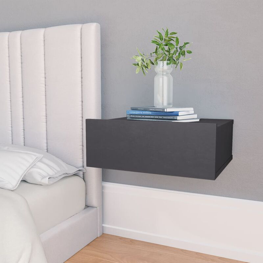 Floating Nightstands 2 pcs Grey 40x30x15 cm Chipboard - Grey
